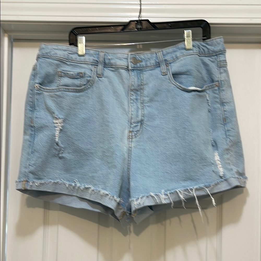 Wild Fable - Light Wash Distressed Denim Blue Women's Shorts size 17